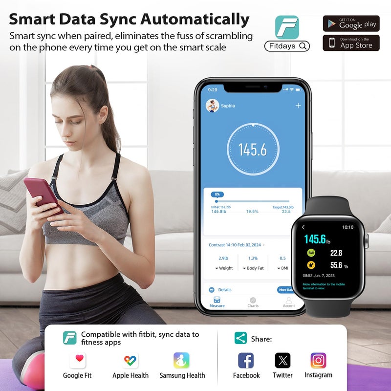 Ablegrid Smart Bathroom Scale for Body Weight, Digital Body Fat Scale with LED Column Trend Display,BMI,Muscle Mass,Body Type, Accurate Home Weighing Scale for People with APP-Free Mode,400lb - Image 5